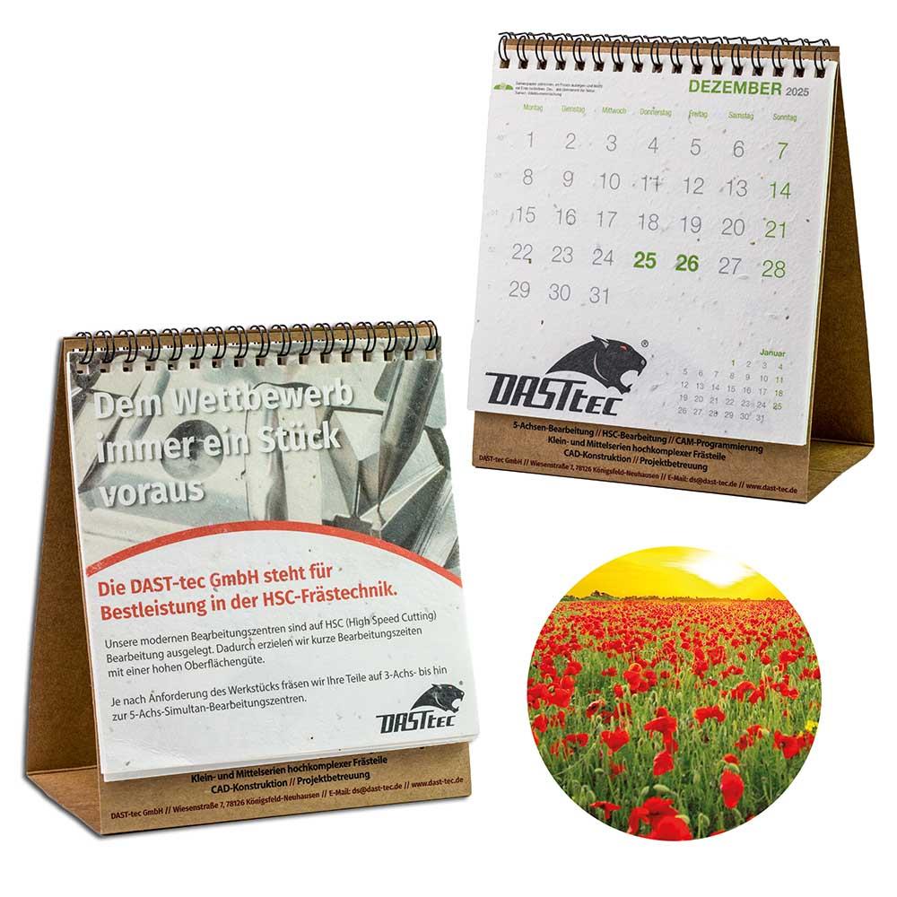Samenpapier-Tischkalender - Weihnachten - Mohn