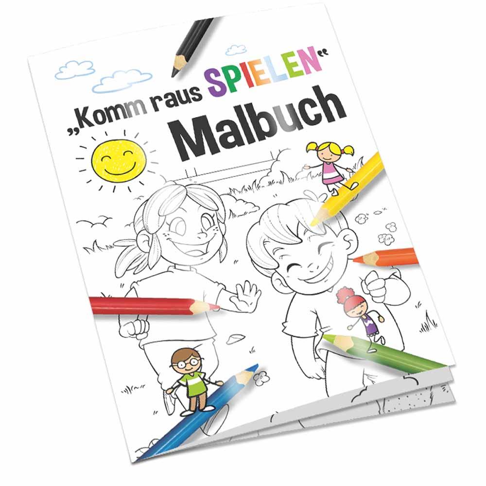 Malbuch / Mal-Set A6 - Komm-raus-spielen - Malset mit individuellen Vorder- und Rückseiten