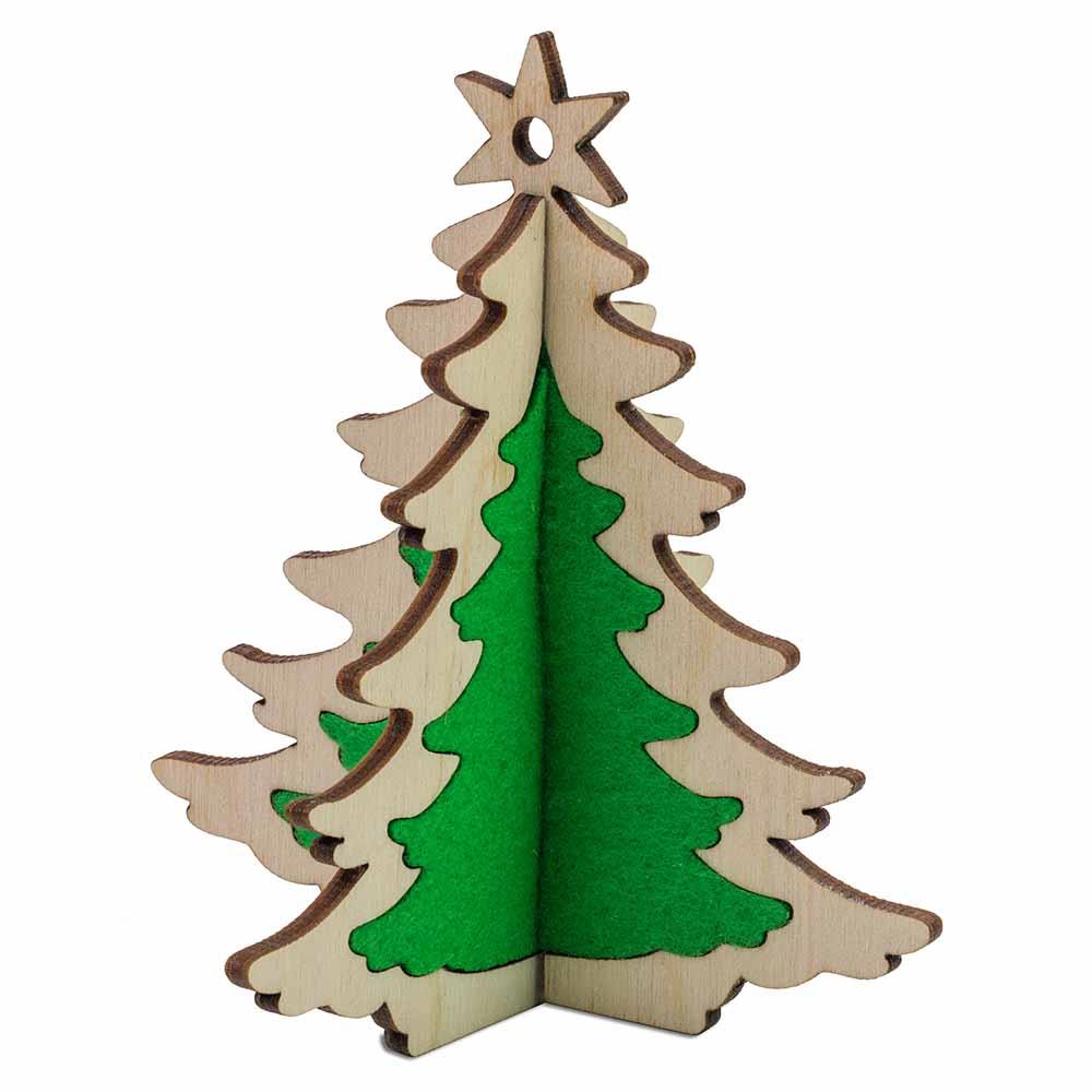 3D Holzpuzzle-Karte - Holz-Filz Tanne