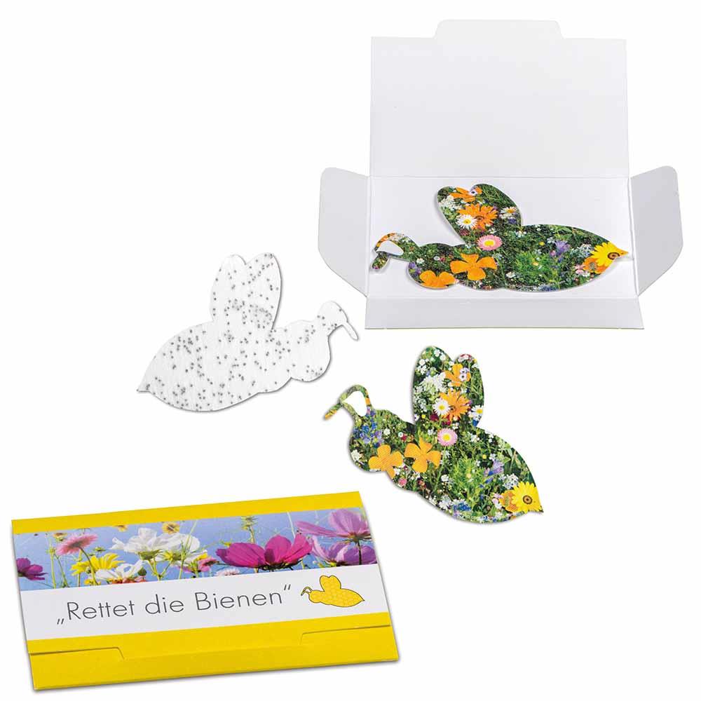 Samenpapier in Klappkärtchen - Ostern - Bienchen