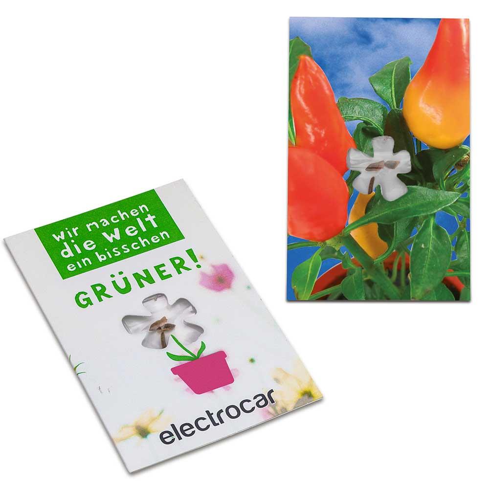 Samen-Karte-Mini Blume - Ostern - Gewürzpaprika