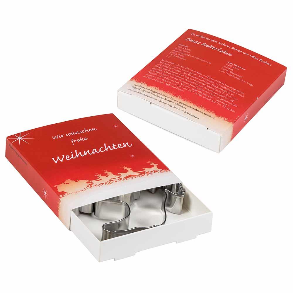Backförmchen Premium-Box - Xmas - Herz + Schneemann