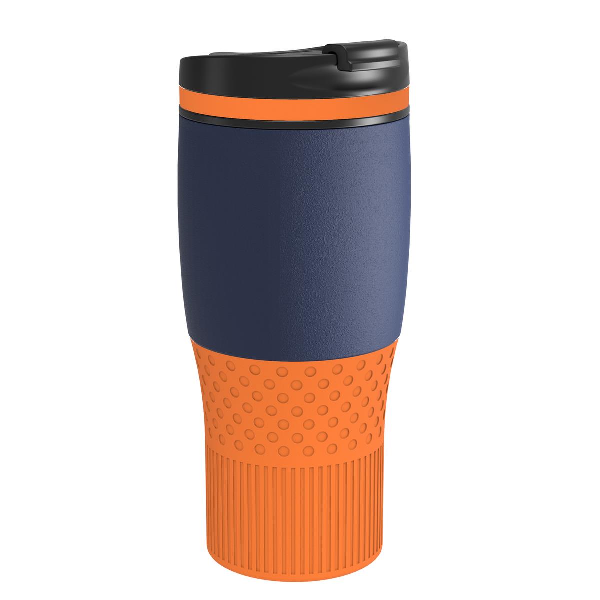 orange, marineblau