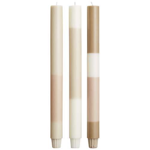 Originalhome Kerzen im Streifendesign – 3er-Set