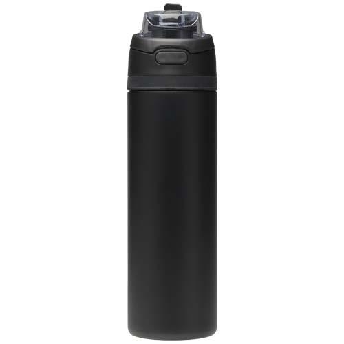 Theron 800 ml RCS Trinkflasche aus recyceltem, einwandigem Edelstahl mit Multifunktionsdeckel und Klappstrohhalm