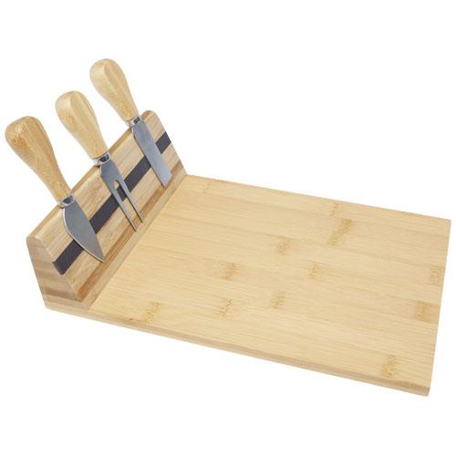 Mancheg Bambus K�seplatte mit Besteck magnetisch