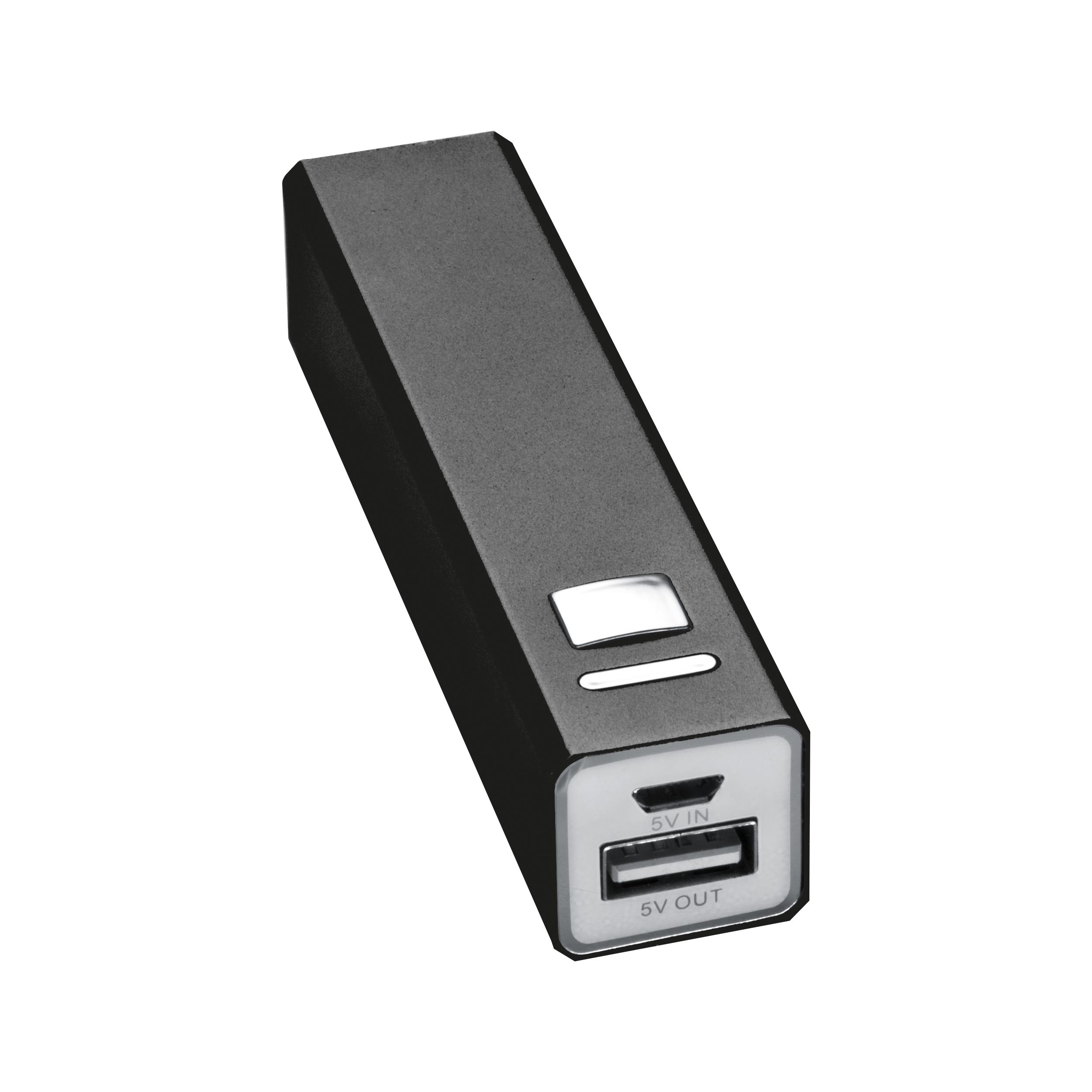Powerbank 2.200 mAh aus Metall, inkl. Ladekabel OLEG