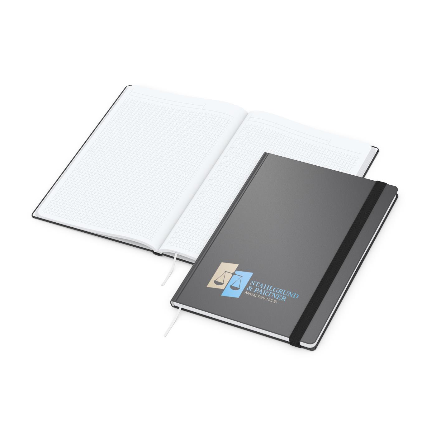 Notizbuch Hardcover Smart-Book Gummiband breit