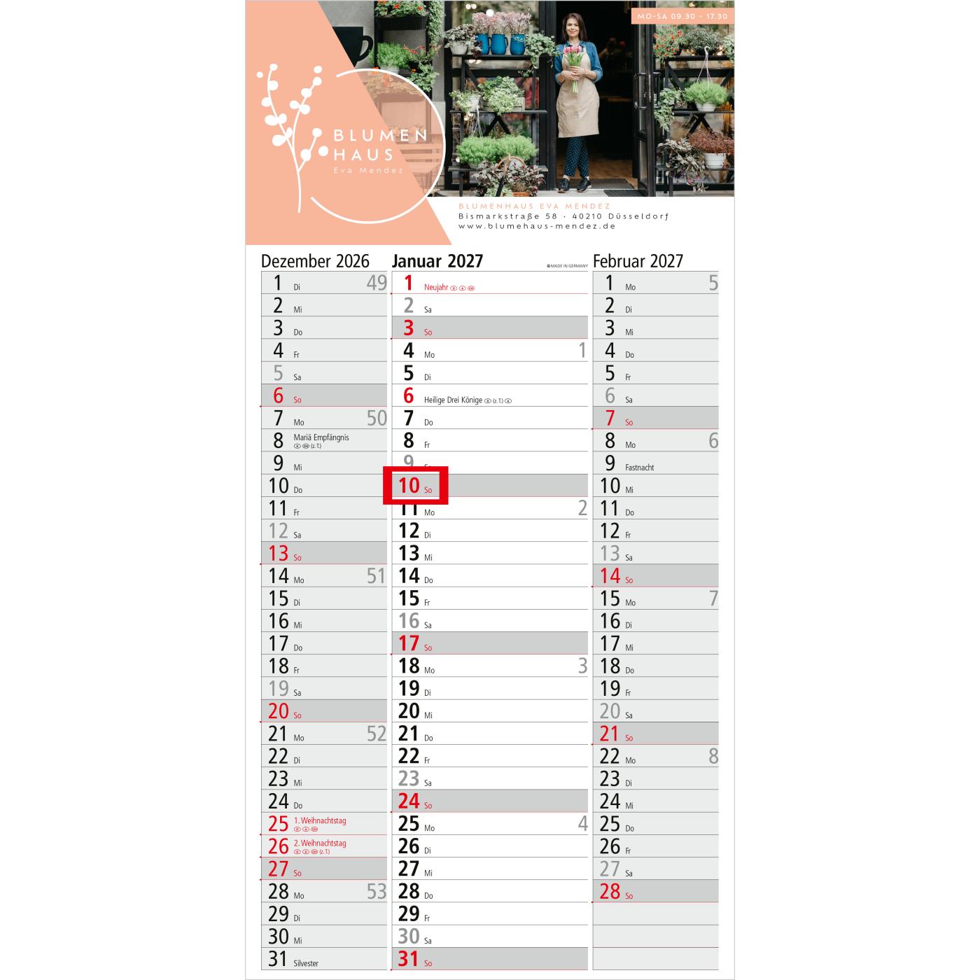 3-Monatskalender Einblatt Spectrum 3 EXPRESS Streifenkalender 3 Monate