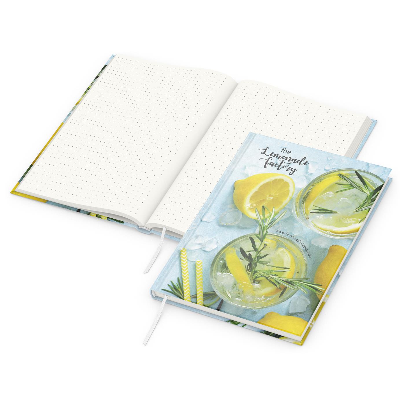 Notizbuch Note-Book Recycling-Inhaltspapier Ecken spitz Hardcover individuell
