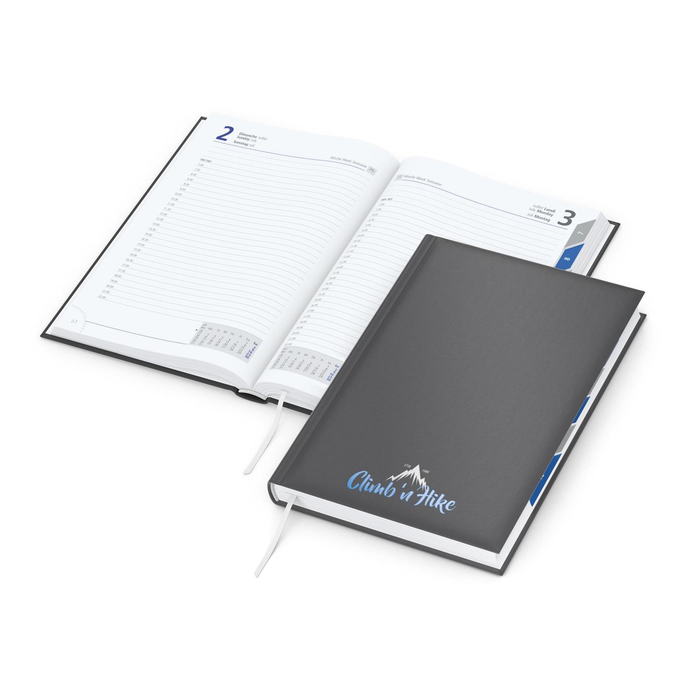 Tageskalender Manager Monatsregister Mo.–So. je 1 Seite Kunstleder-Hardcover