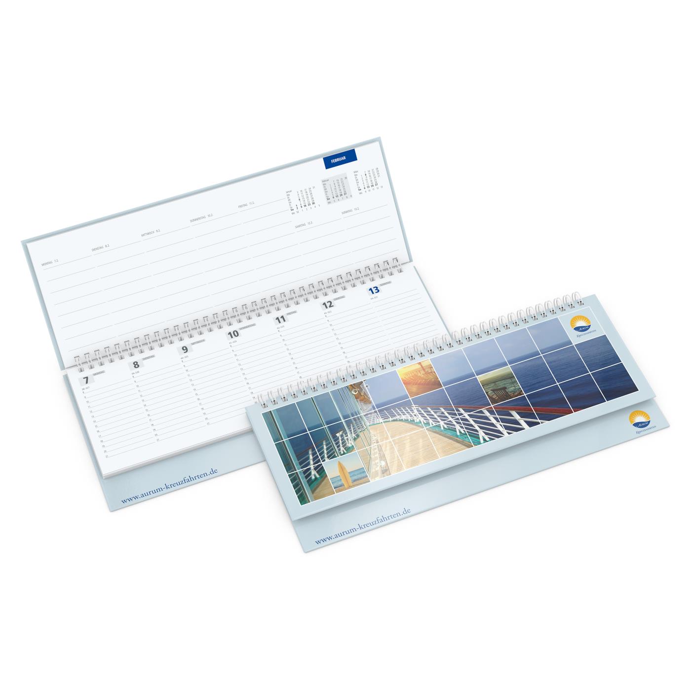 Tisch-Querkalender Master 1 Woche = 2 Seiten 8–21 Uhr