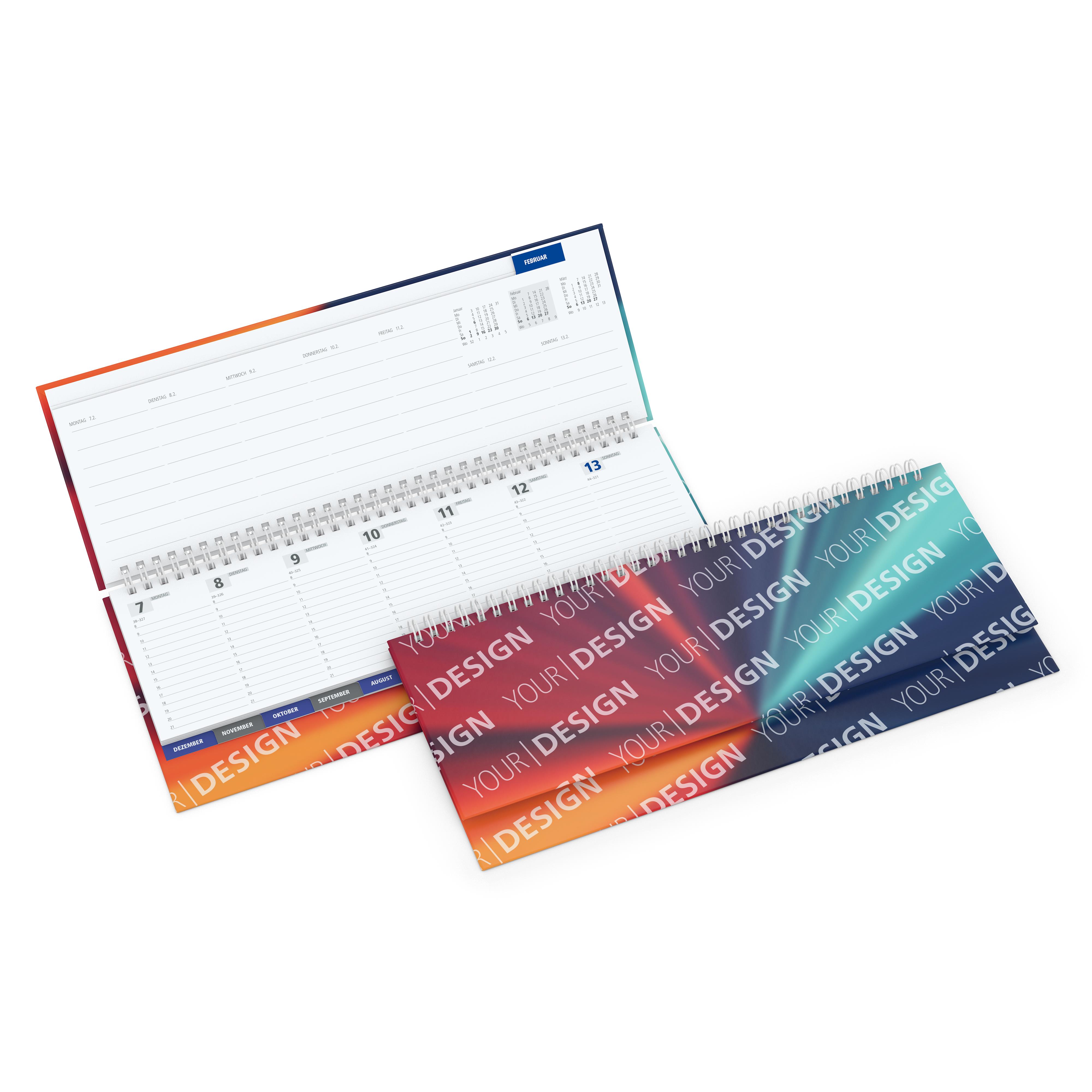 Tisch-Querkalender Master Monatsregister 1 Woche = 2