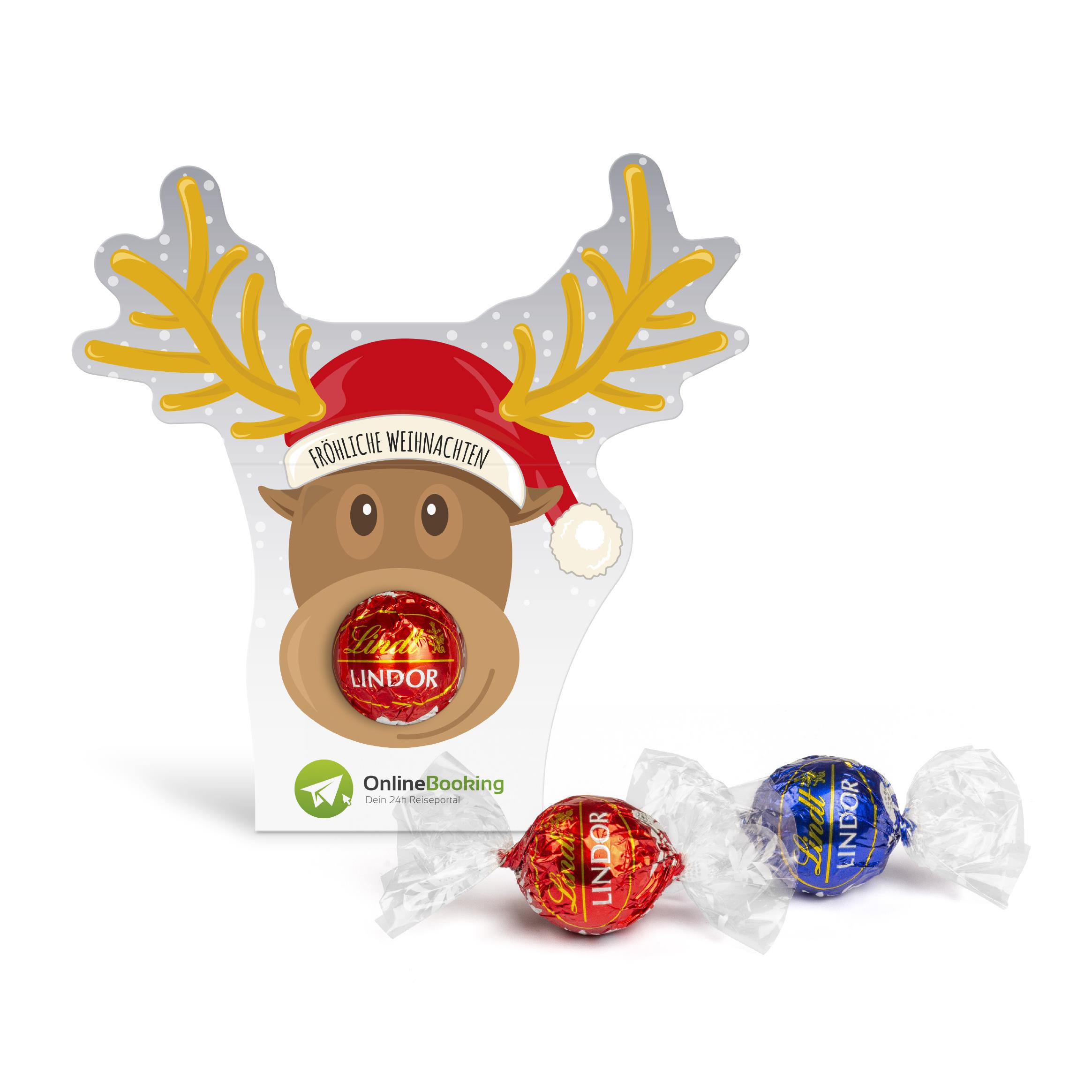 Lindt Lindor Kugel in Werbekartonage ´Rentier´