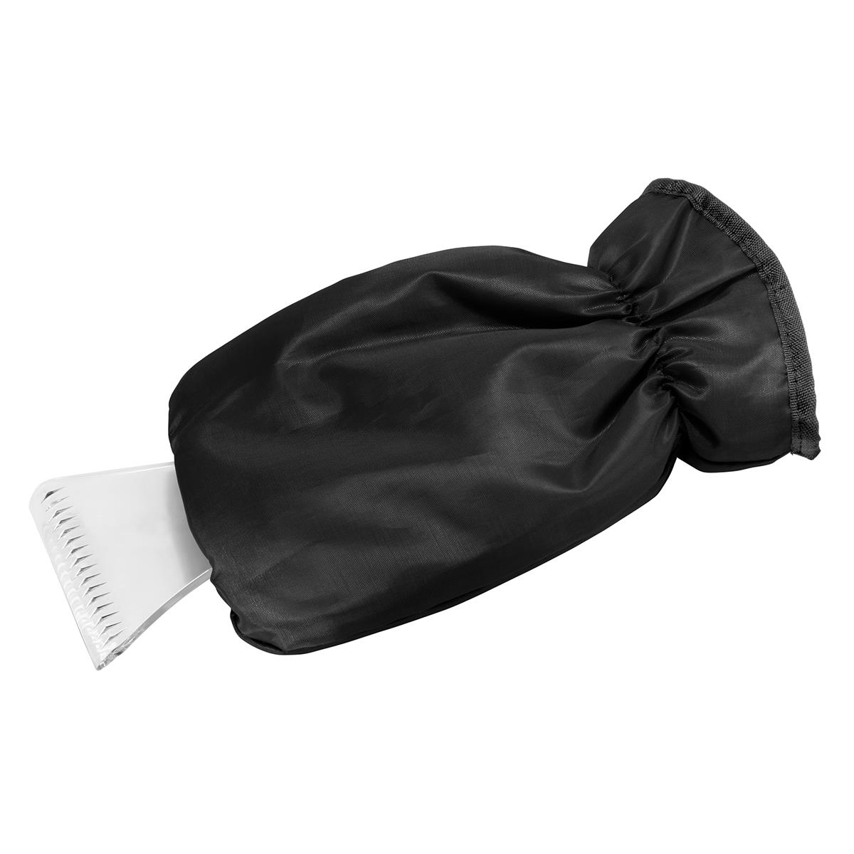 Handschuh schwarz, Eiskratzer glasklar