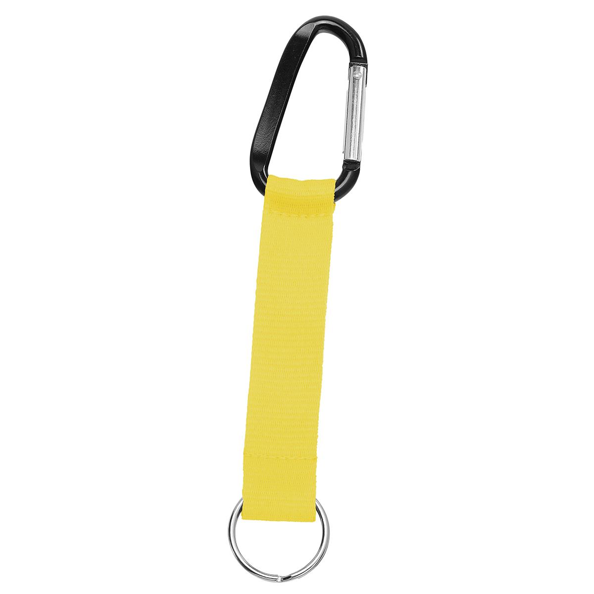 Grundfarbe Pastellgelb (ca. Pantone PYC), Karabiner schwarz