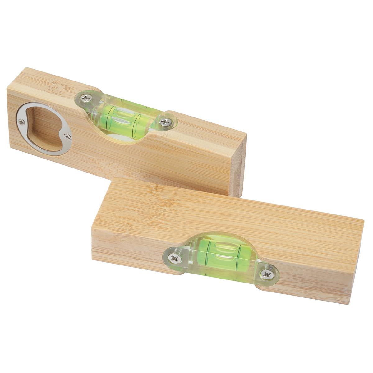 Wasserwaage Bambus mit Flaschenöffner