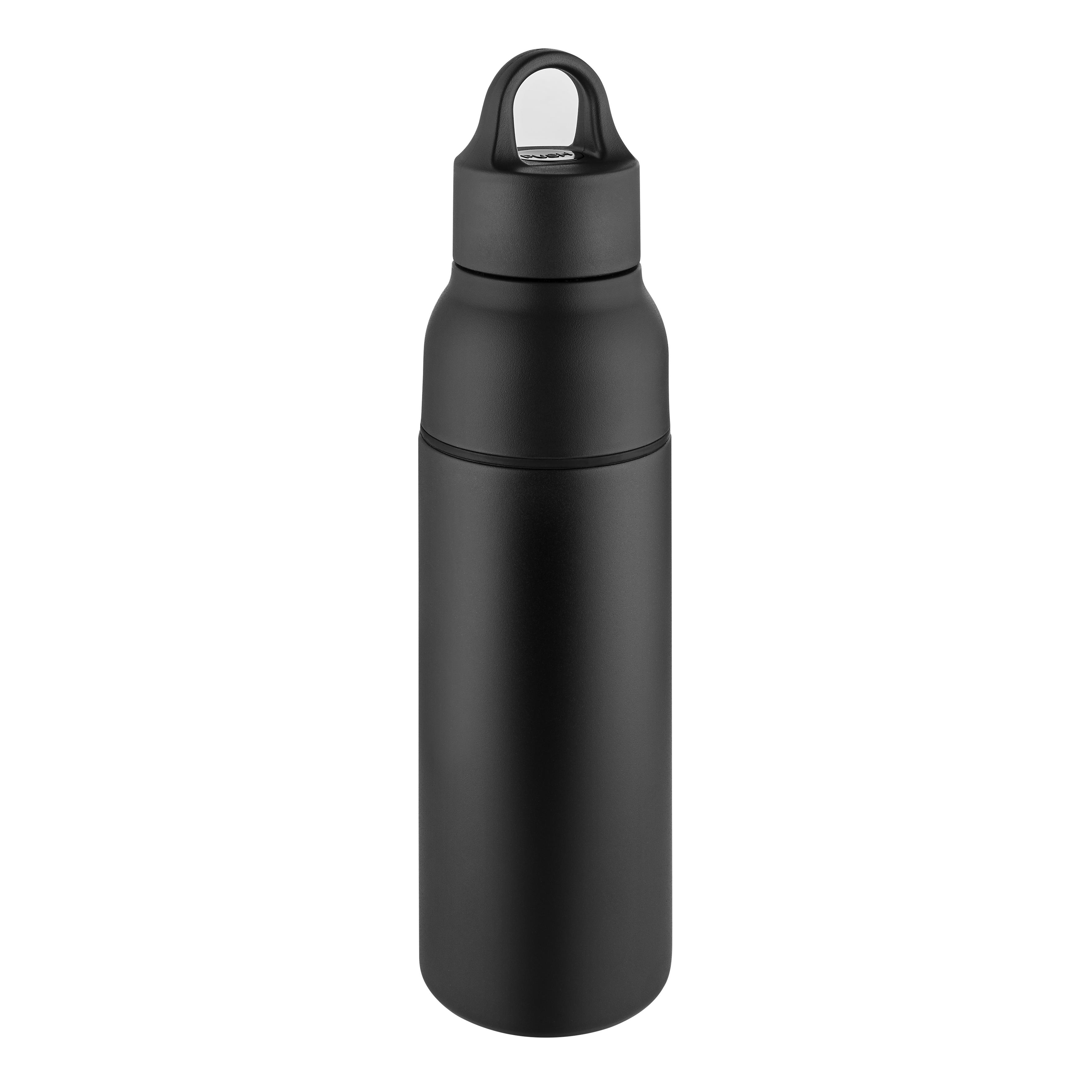 Metmaxx® Thermoflasche ´OneTouch&Go´ schwarz/Ring schwarz