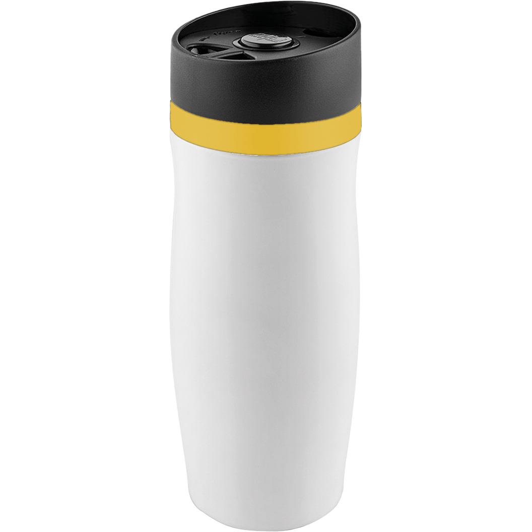 Metmaxx® Thermobecher ´CremaExtensa´ weiß/Ring gelb
