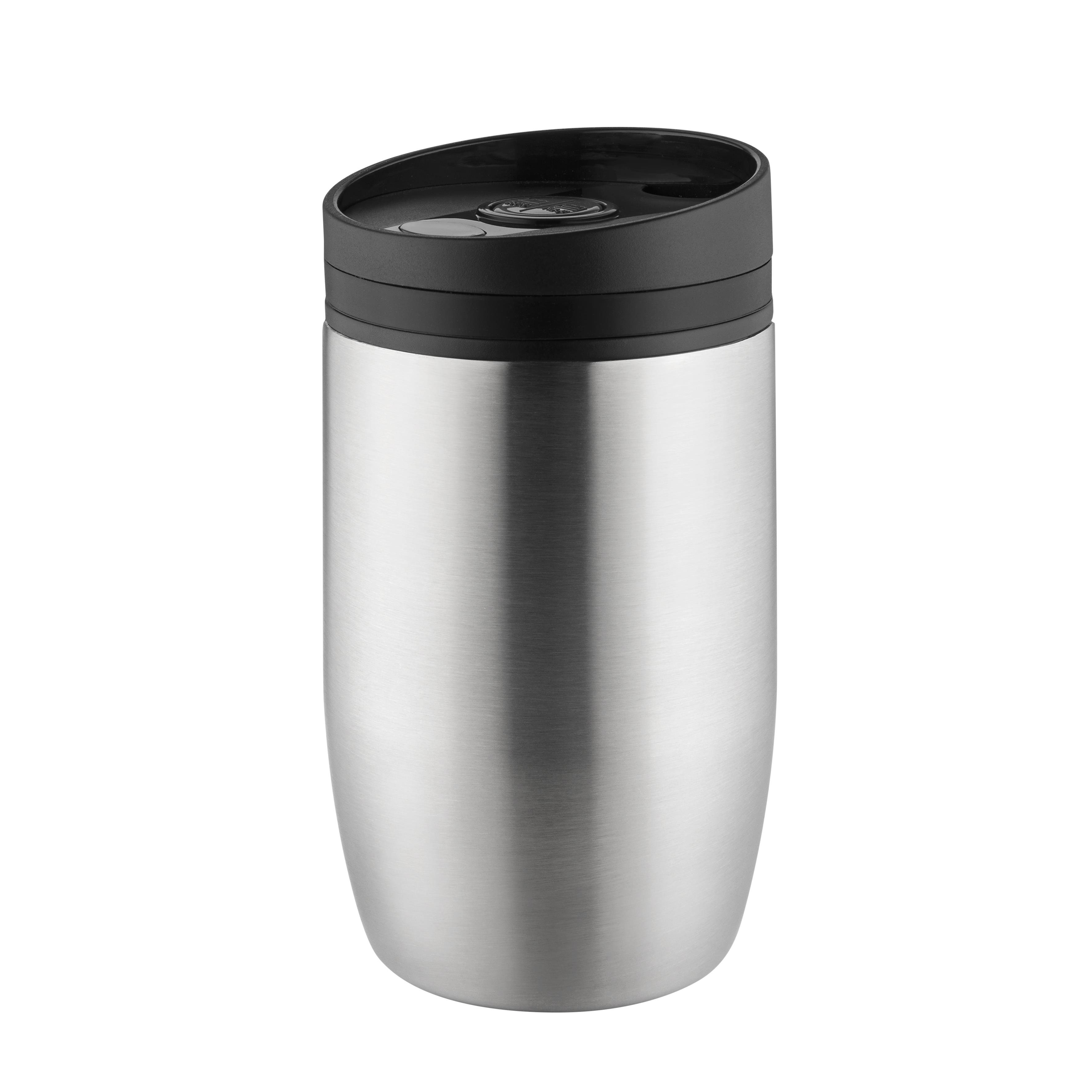Metmaxx® Thermobecher ´CremaOfficinaBudget“ silber/Ring schwarz