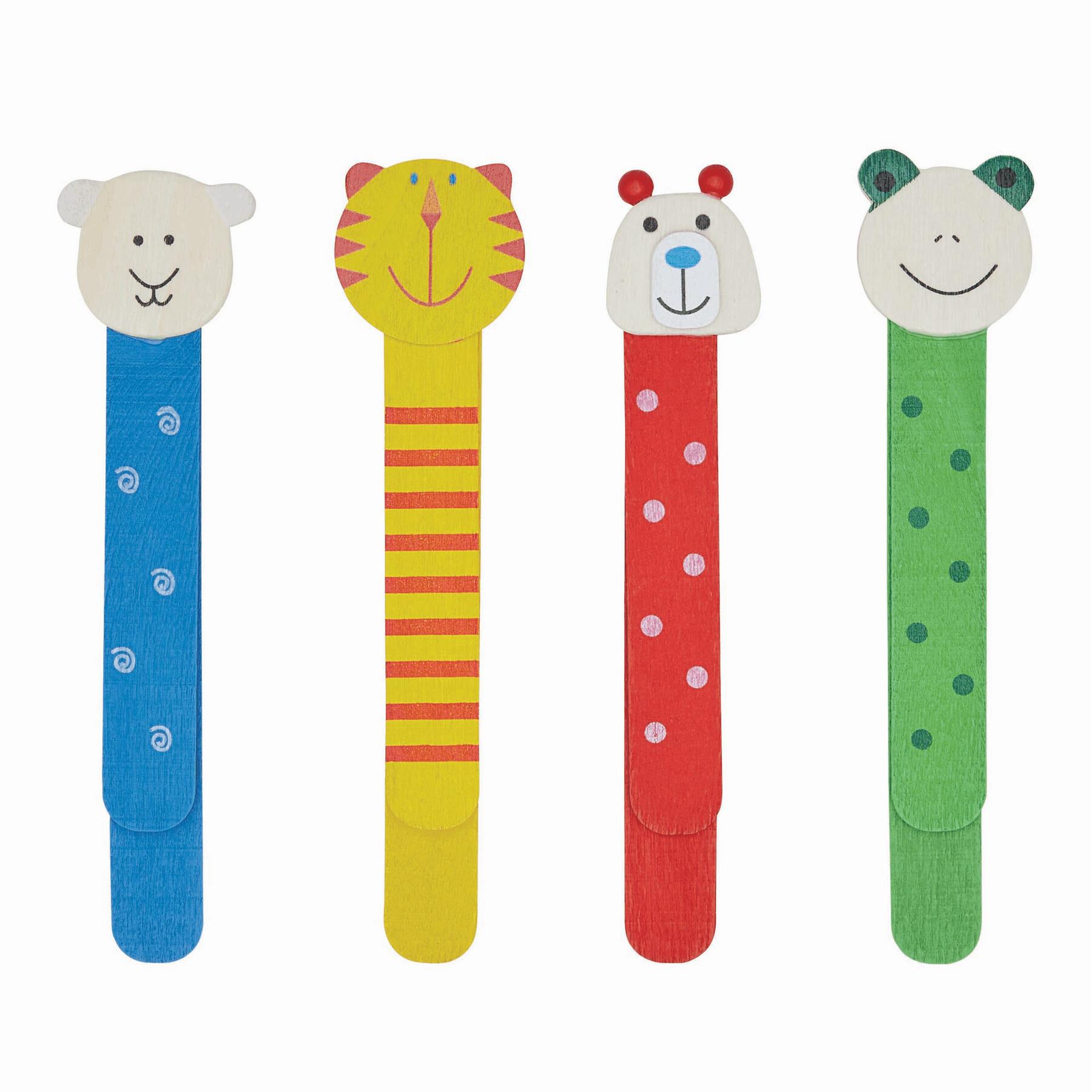 FUNNY ANIMALS - Holz-Lesezeichen, 4-fach sortiert, Preis pro Stück