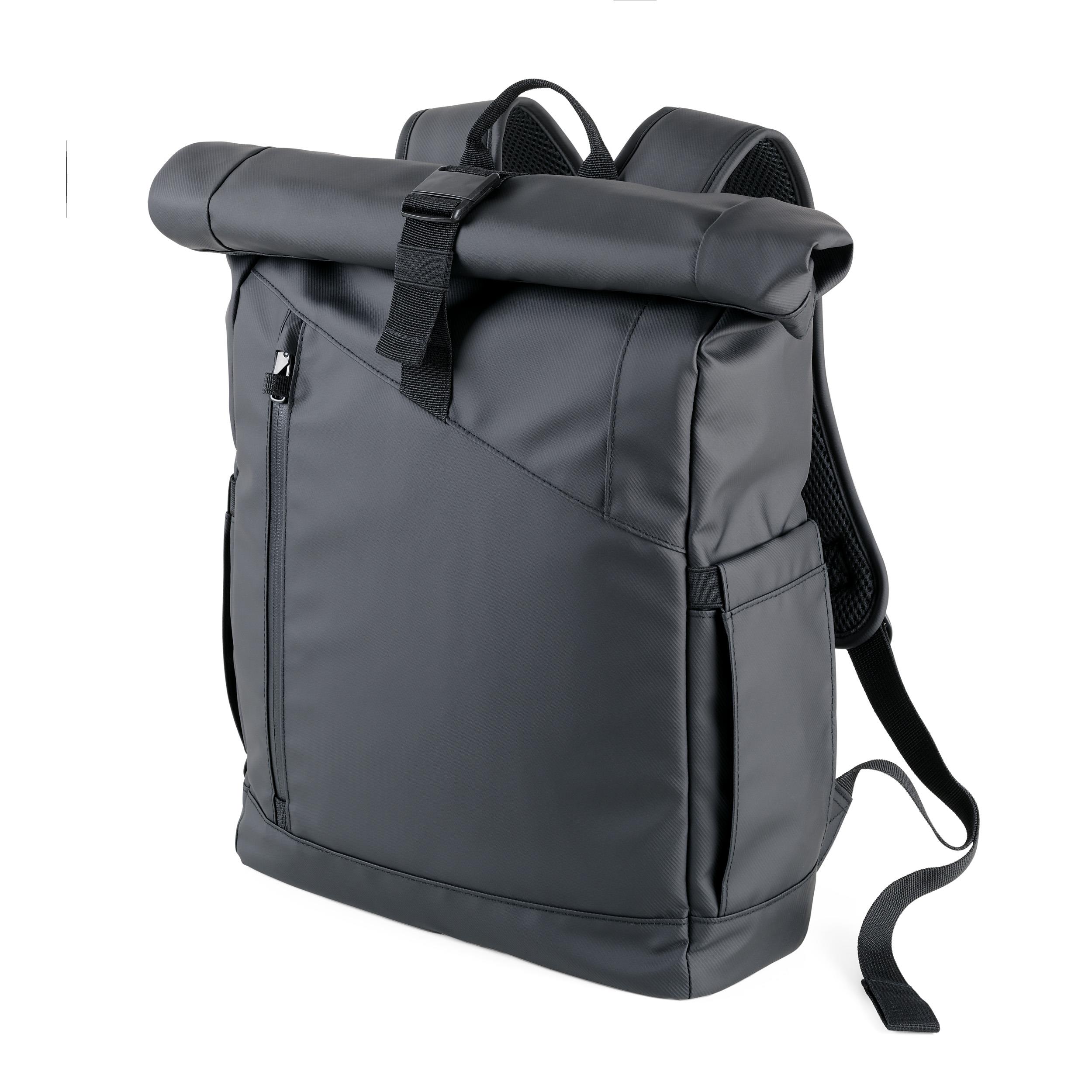 TROIKA Roll Top Rucksack TROIKA BLACK ROLL TOP