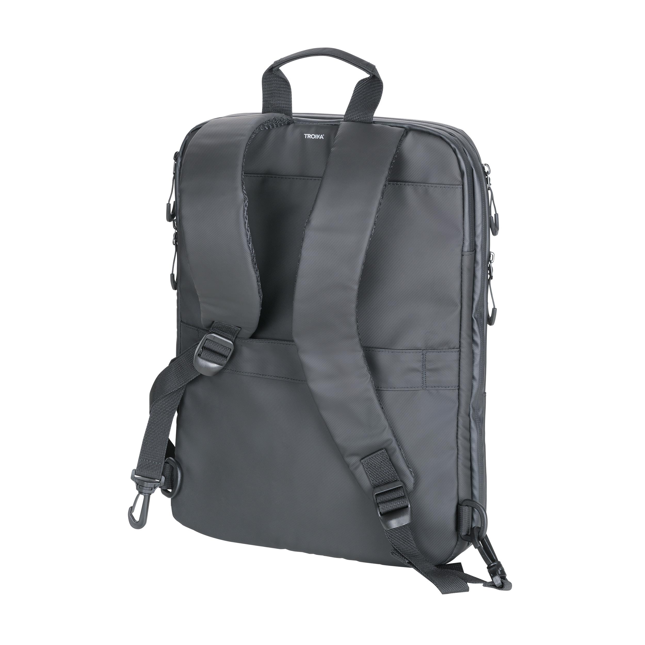 TROIKA Laptop-Rucksack TROIKA BLACK EXPANDABLE