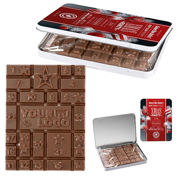 Adventskalender MINI Dekordose - Sonder-Adventskalender-Schokoladentafel