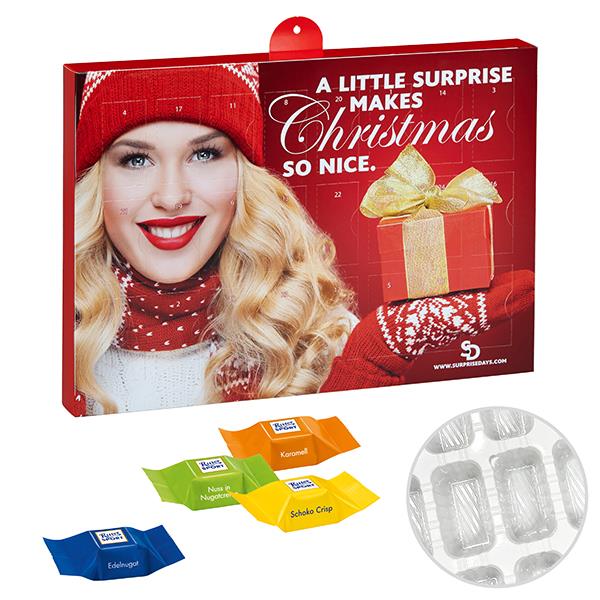 Premium Marken-Adventskalender mit Ritter Sport Schokowürfeln