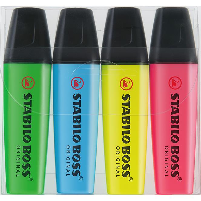 STABILO BOSS ORIGINAL 4er-Set Leuchtmarkierer