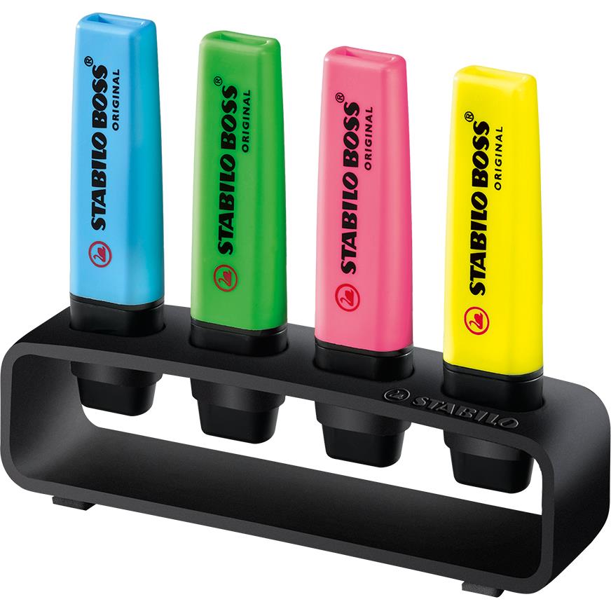 STABILO BOSS ORIGINAL 4er Tisch-Set Leuchtmarkierer