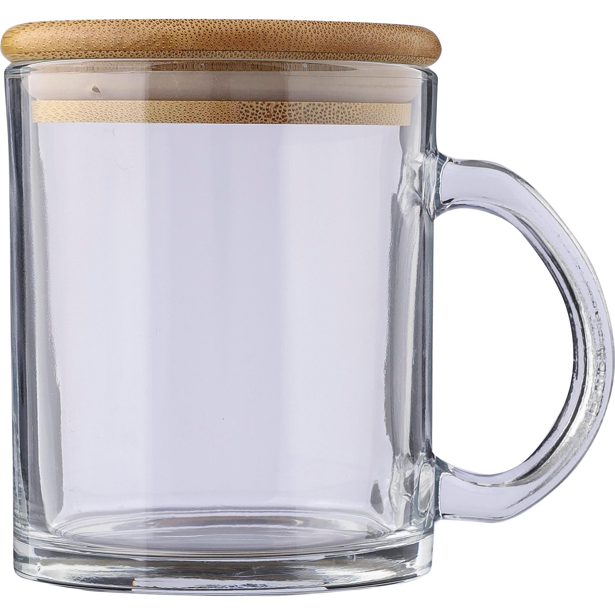 Trinkbecher Ashley | Glas | Bambusdeckel | 300 ml