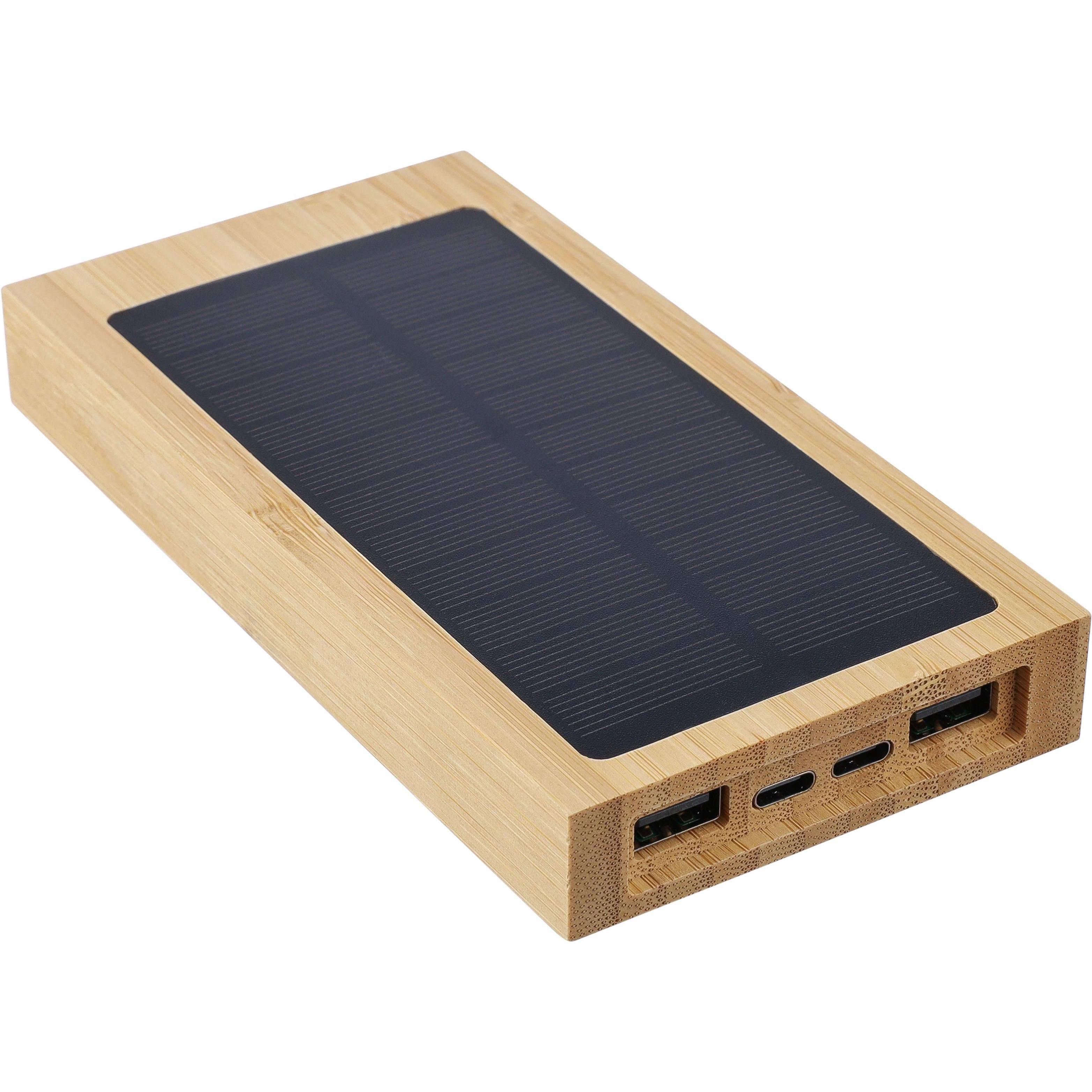 Powerbank Elz | Bambus | Solar | 10.000 mAh