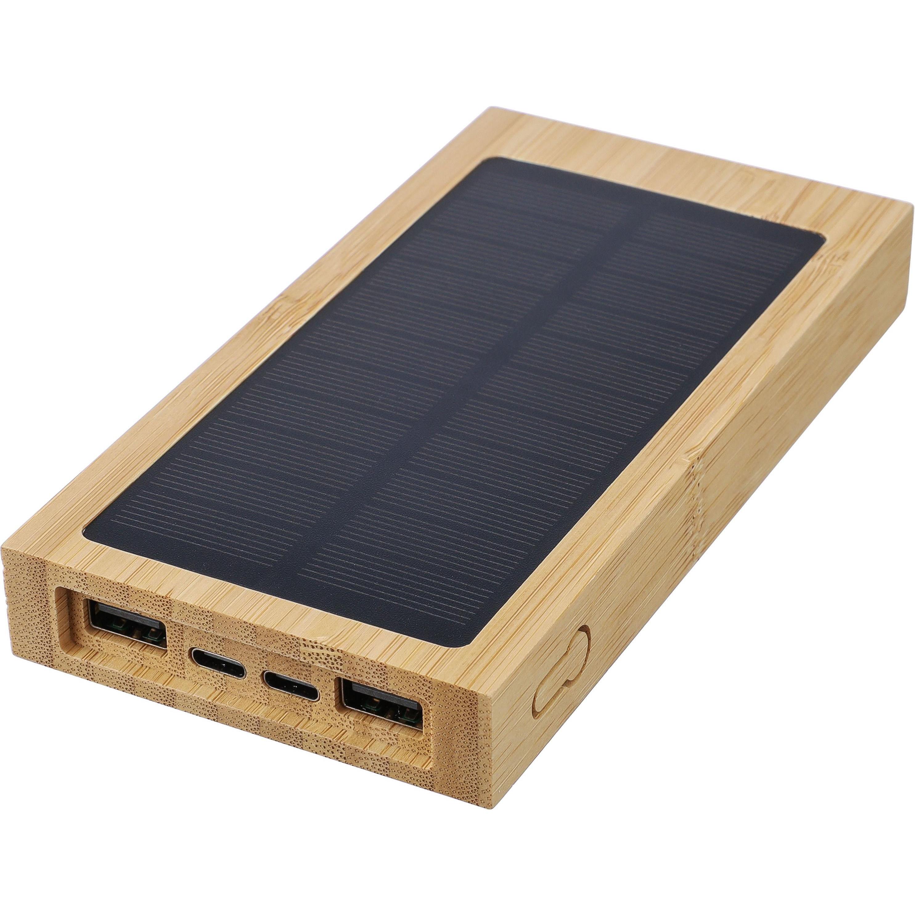 Powerbank Elz | Bambus | Solar | 10.000 mAh