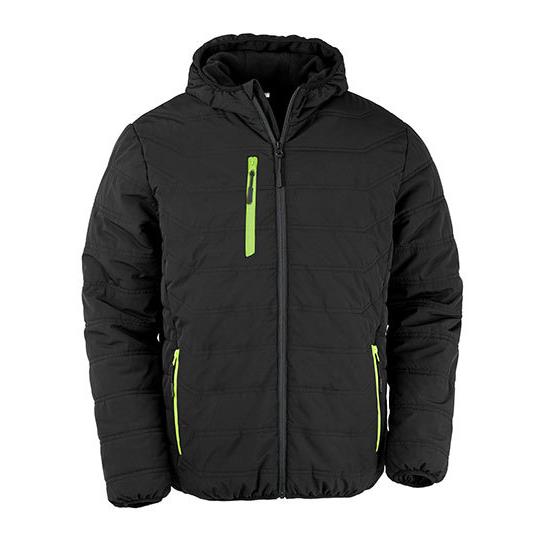 Recycled Black Compass Padded Winter Jacket