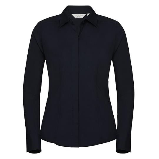 Ladies´ Long Sleeve Fitted Polycotton Poplin Shirt