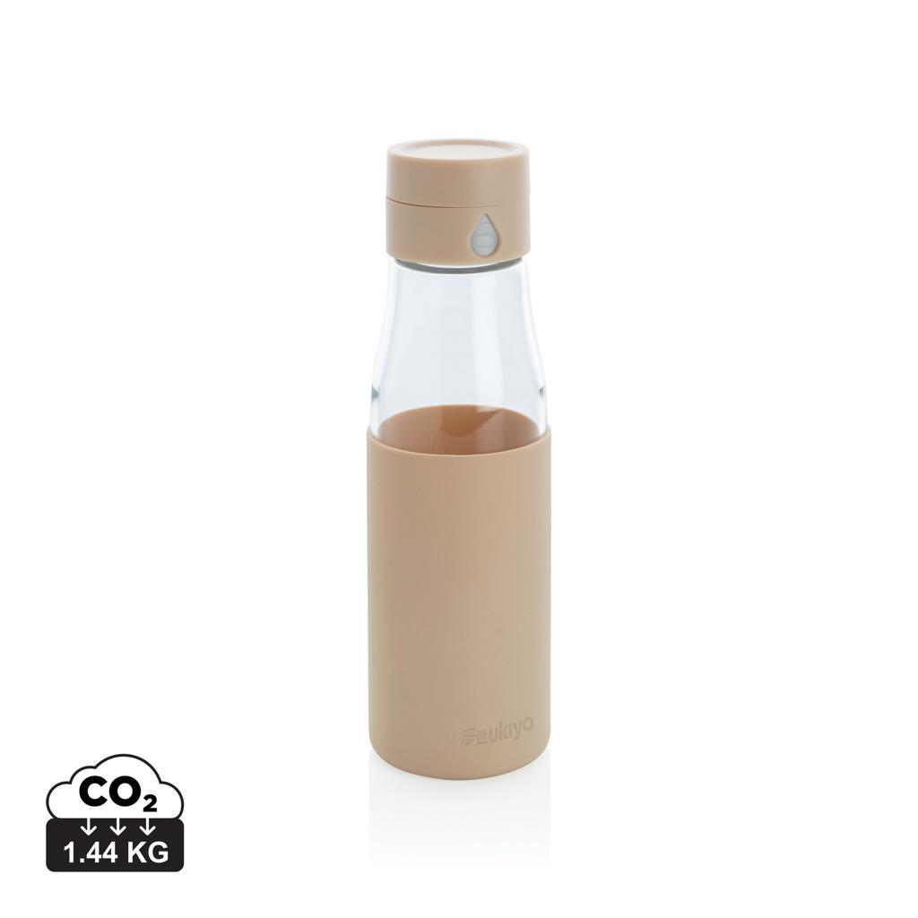 Ukiyo Trink-Tracking-Flasche aus Glas mit Hülle