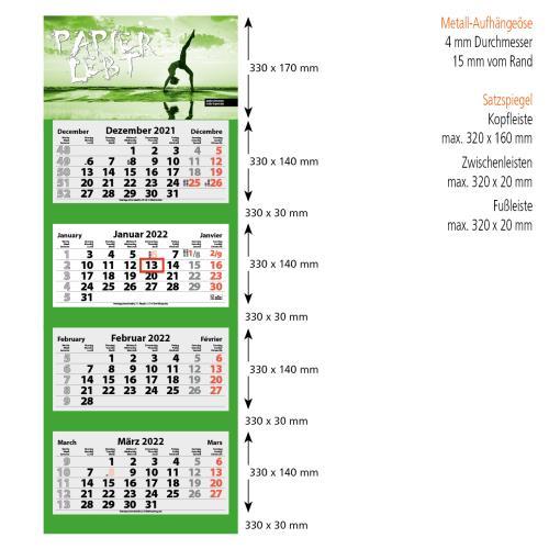 4-Monats Faltkalender ´Quatrus-Light Plus´, Digital