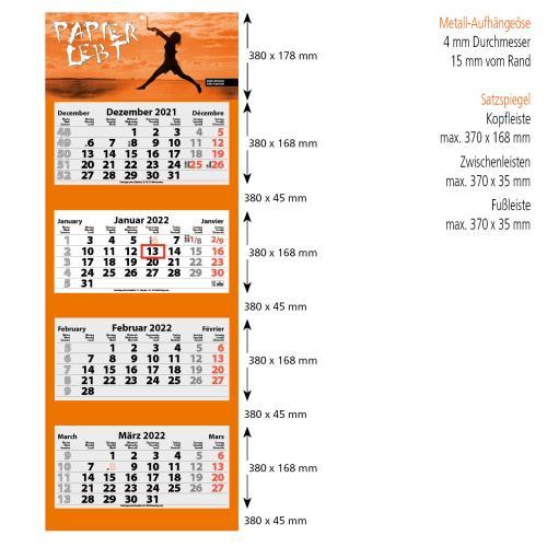 4-Monats Faltkalender ´Quatrus-Deluxe Plus´