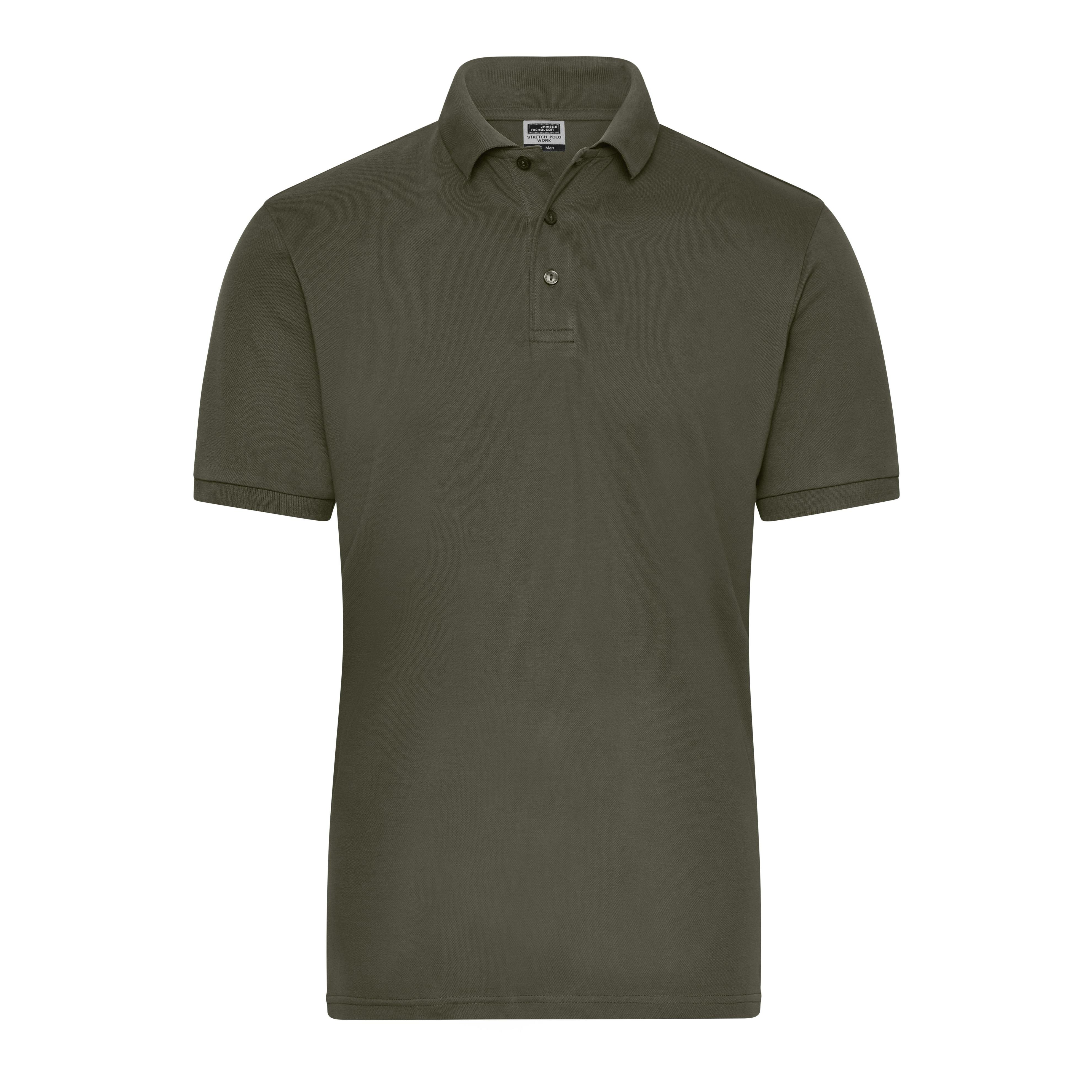Men´s ORGANIC Stretch-Polo Work - SOLID -   OCS Blended