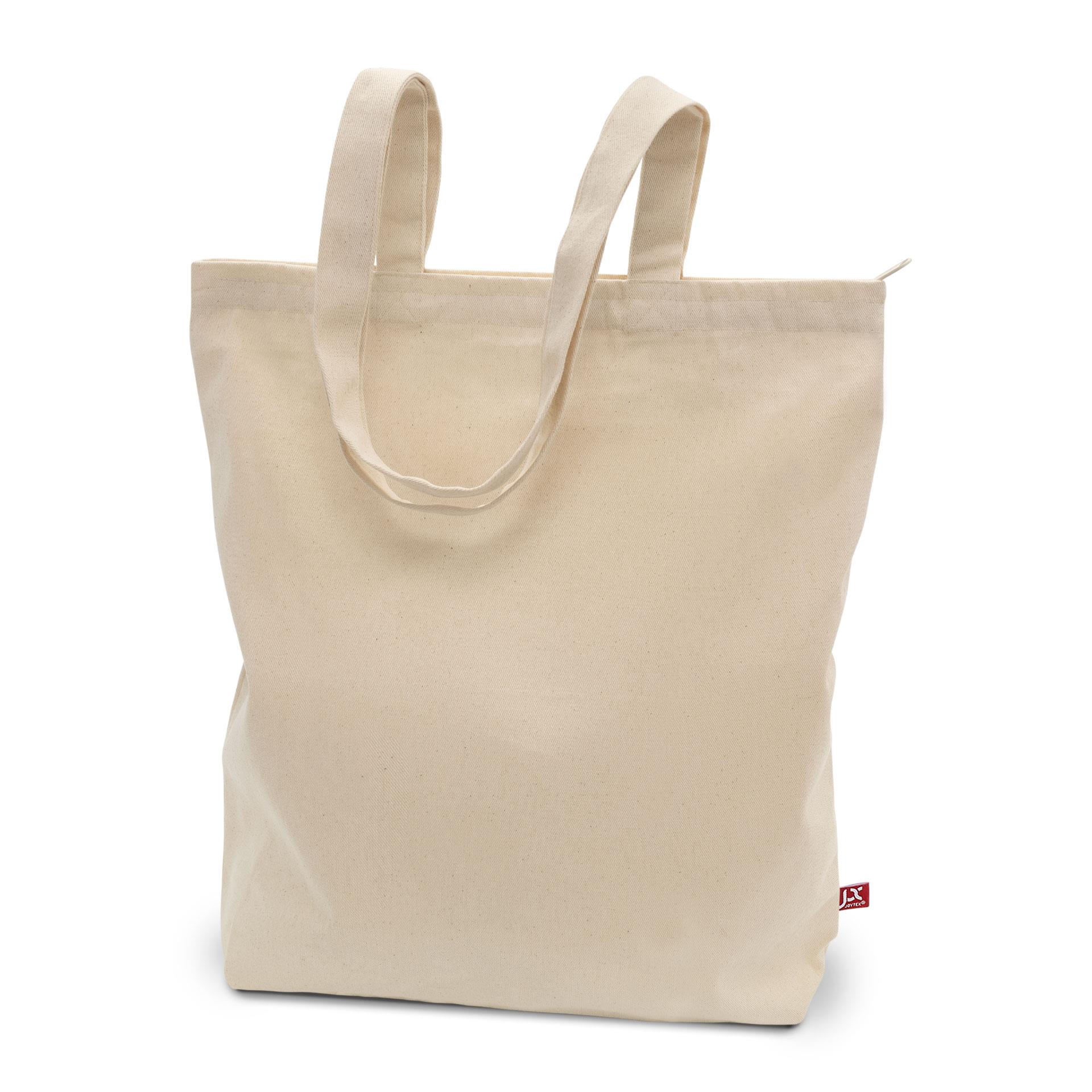 OTTAWA – Canvas-Tasche mit Reißverschluss, Bodenfalte und langen Henkeln
