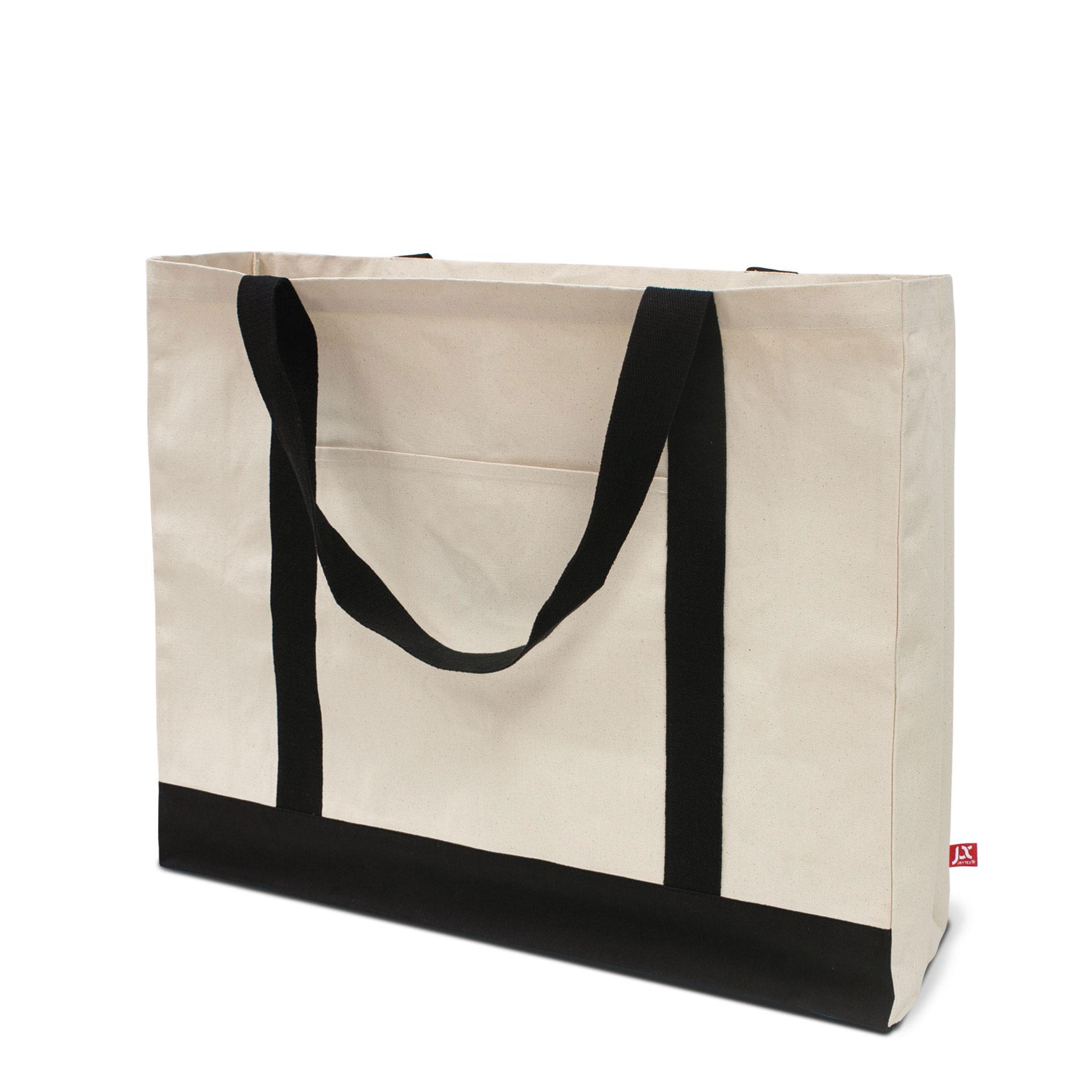 MARBELLA – Große Canvas-Tasche mit Boden- und Seitenfalte sowie Fronttasche