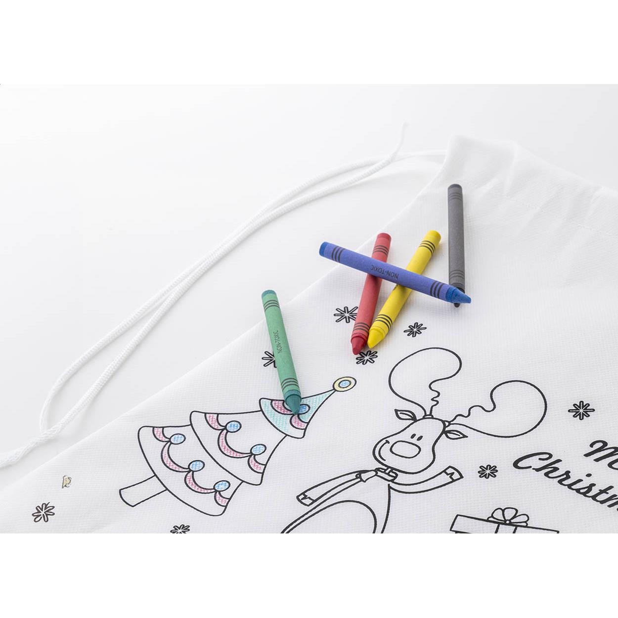 Weinachtlicher Kordelzugbeutel zum Ausmalen