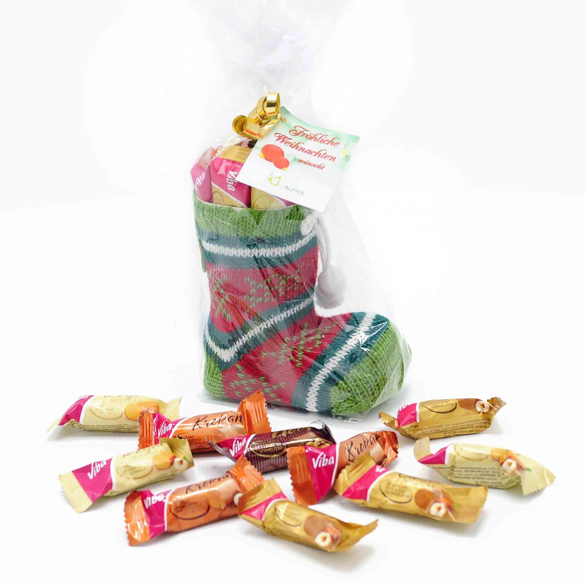 Nikolausstiefel Nougat, 70g, mit Grußkarte