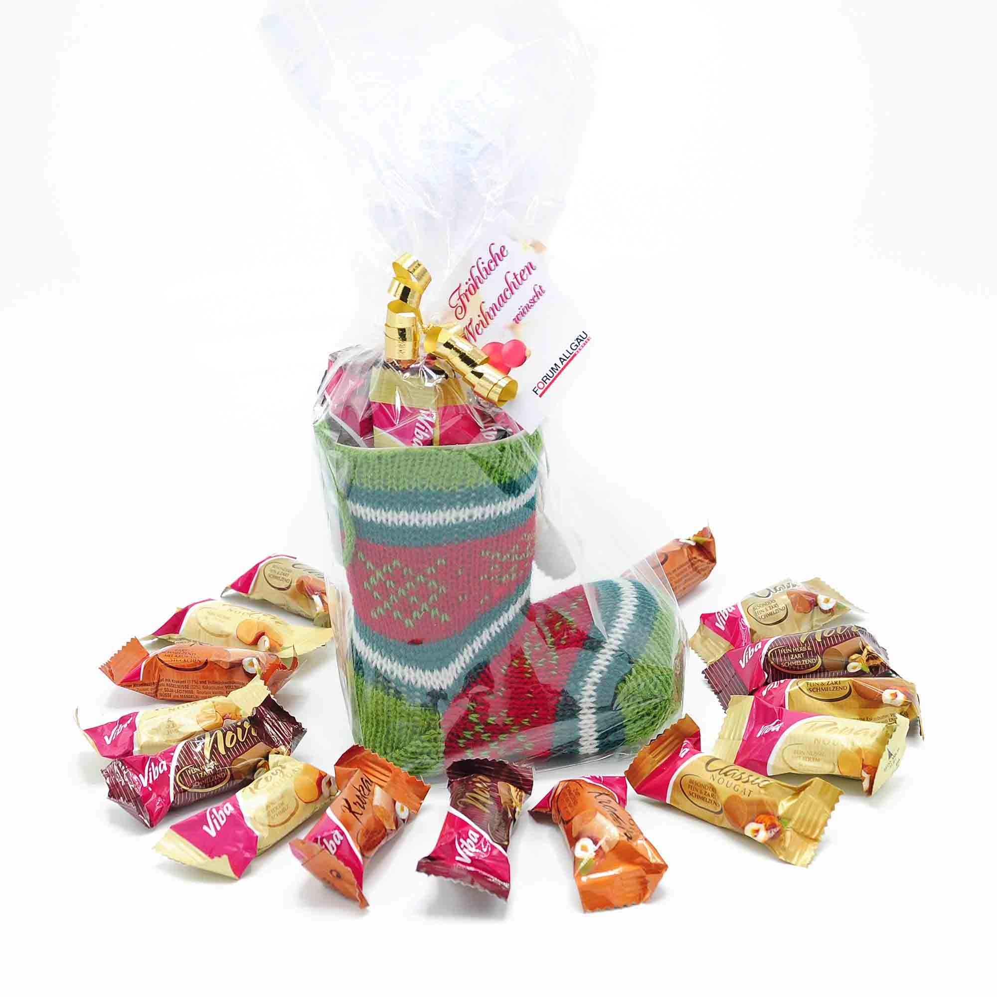 Nikolausstiefel Nougat, 70g, mit Grußkarte
