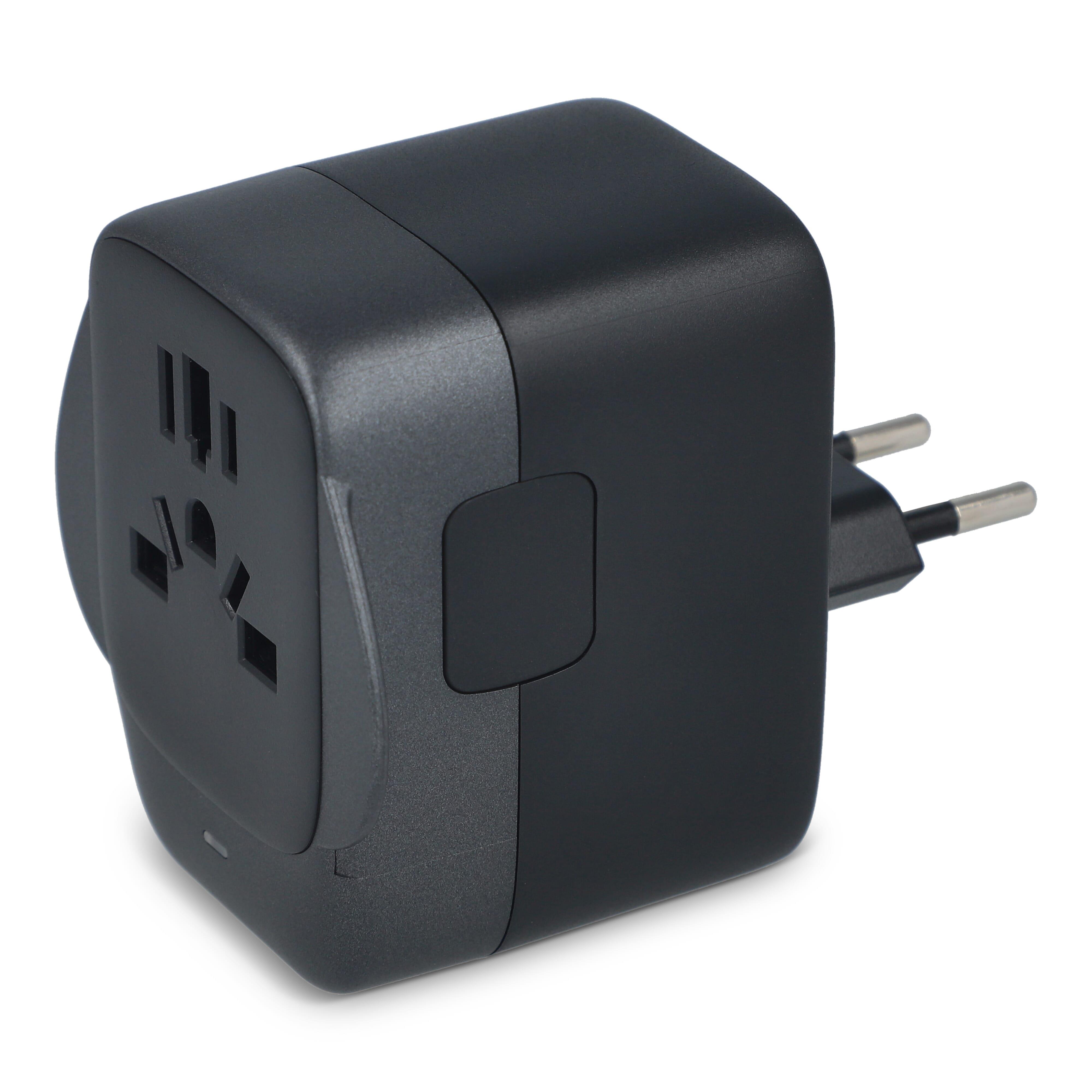 PowerPro Reiseadapter aus recyceltem Kunststoff