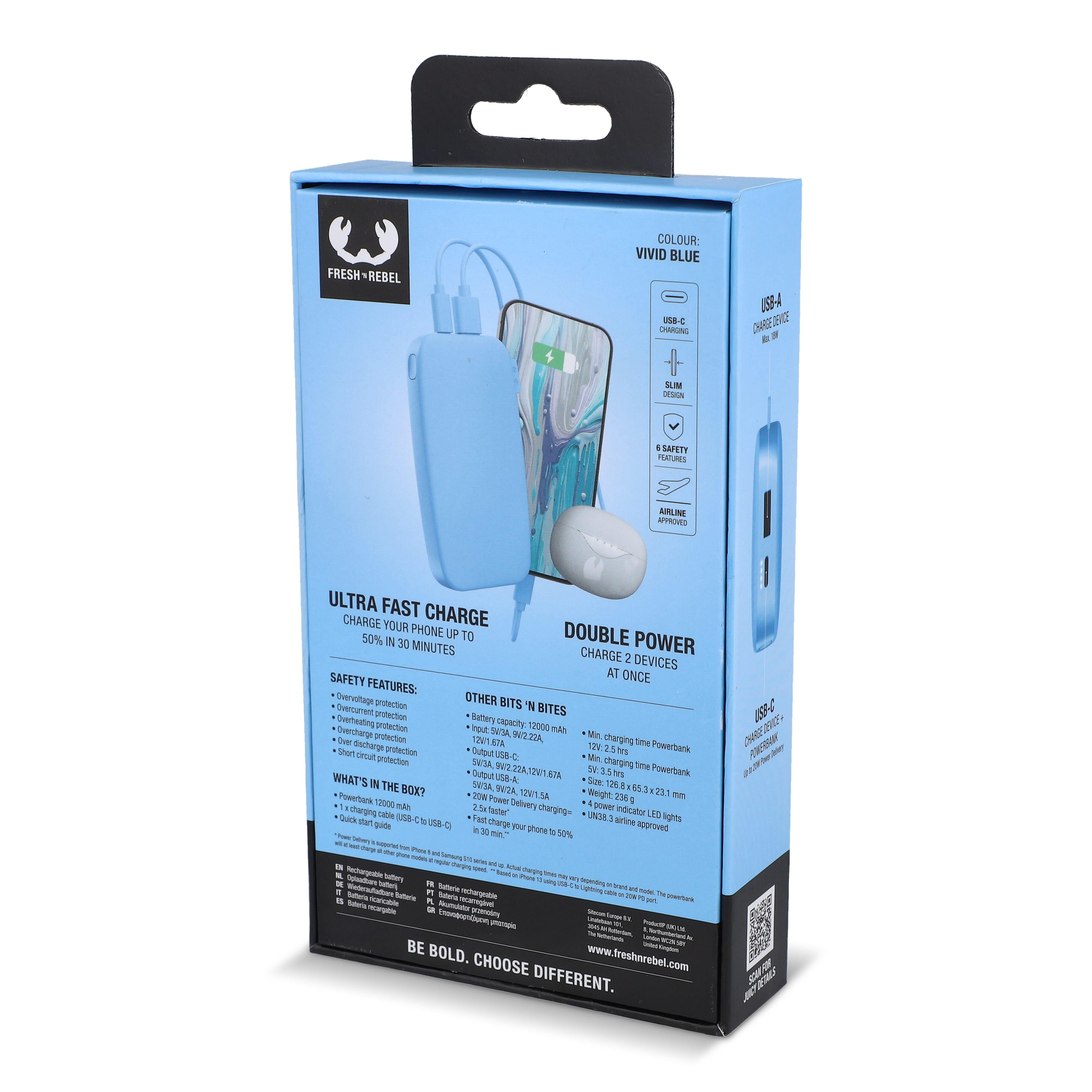 2PB12100 | Fresh ´n Rebel Powerbank 12000mAh USB-C Schnellladung 20W