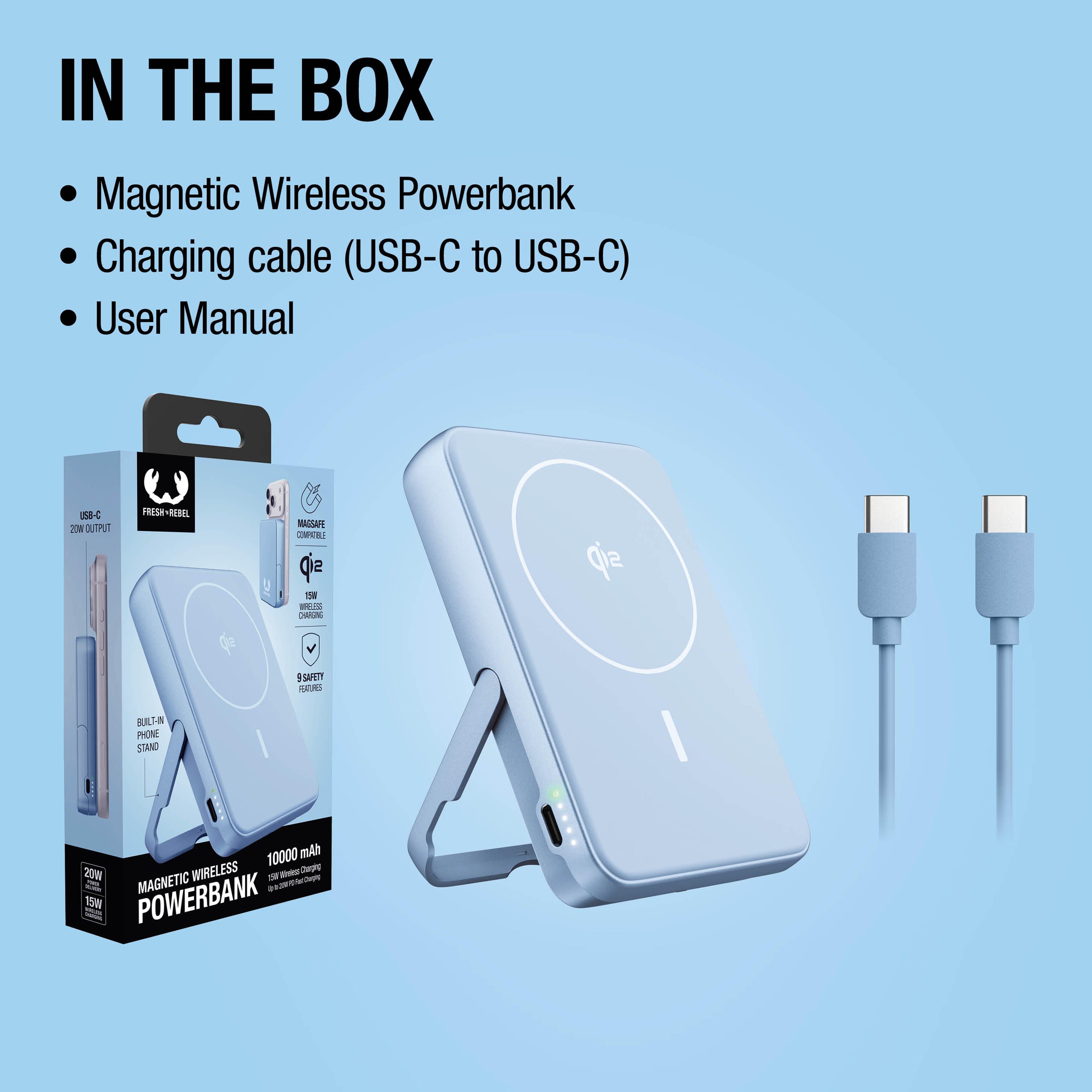 Fresh ´n Rebel Kabellose Powerbank 10000 mAh kompatibel mit MagSafe