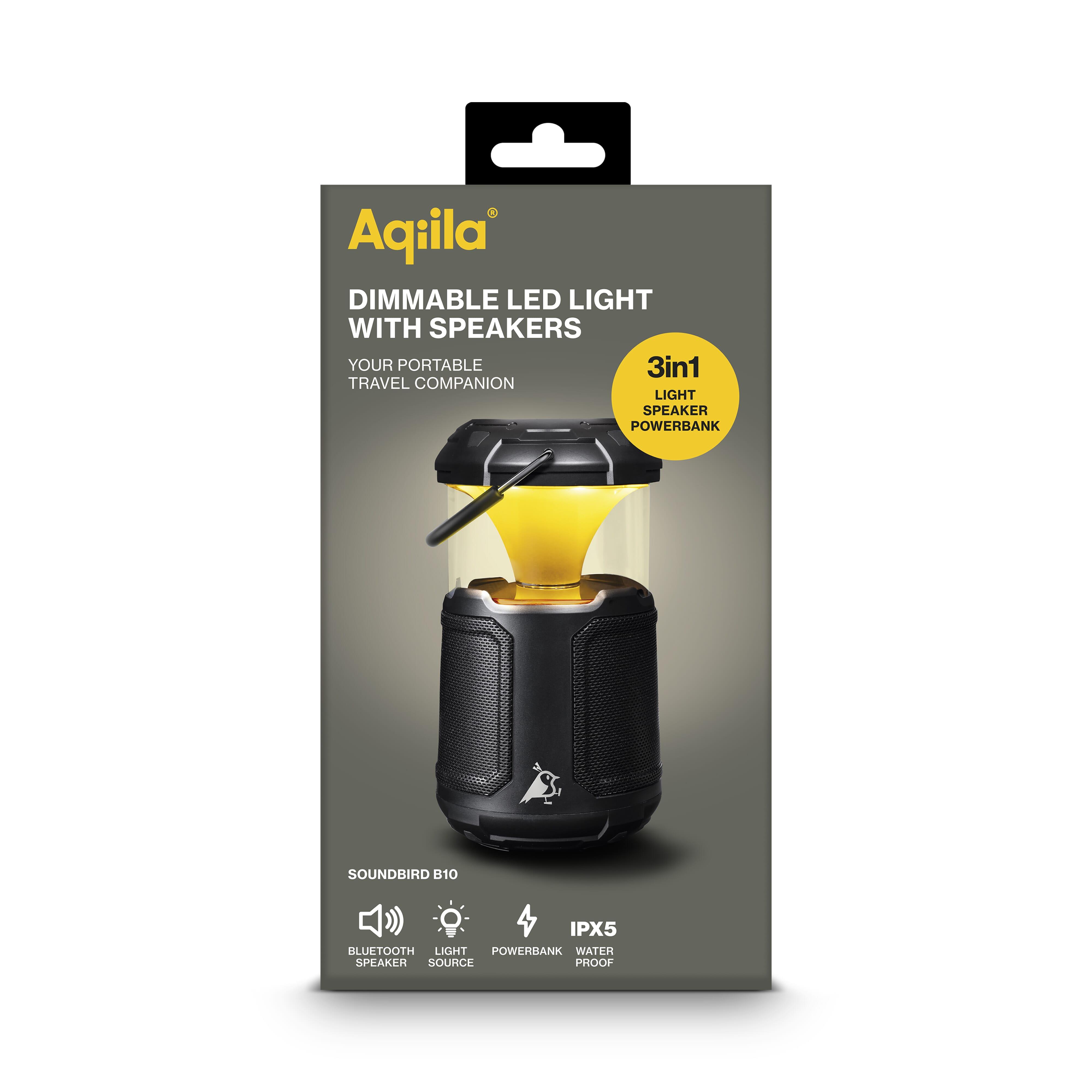 Aqiila Soundbird B10 Bluetooth-Lautsprecher mit Beleuchtung und Powerbank