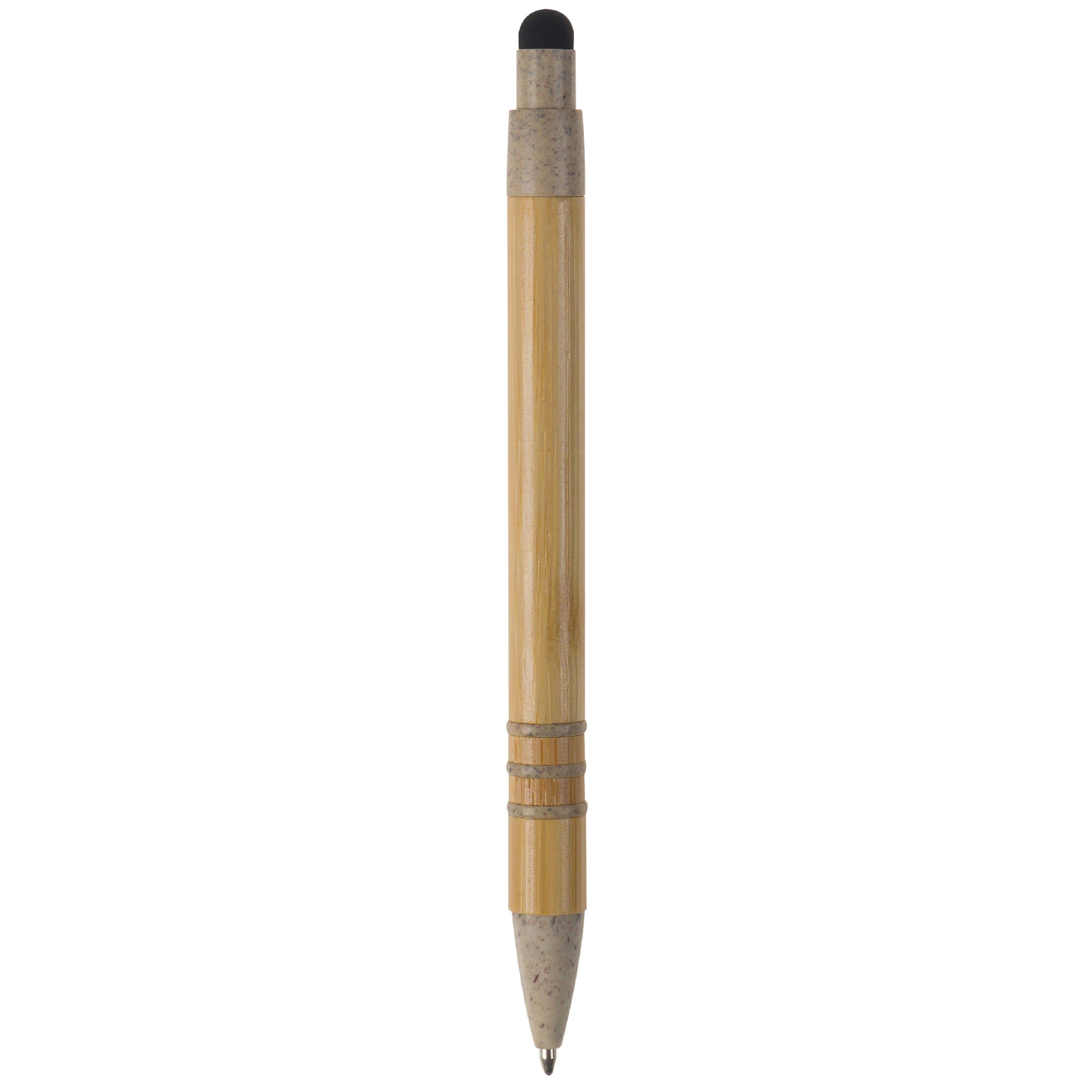 Kugelschreiber Bambus mit Touchpen und Weizenstroh Elementen